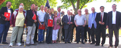 Jubilare der SPD St. Ingbert mit Theophil Gallo, Sven Meier und Siegfried Thiel