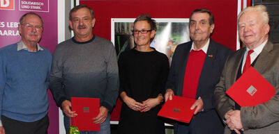 von links: Bernhard Scheiba, Hans-Joachim Schmid, Dunja Sauer, Reinhold Wirtz, Josef Becker (Quelle: W. Götz)